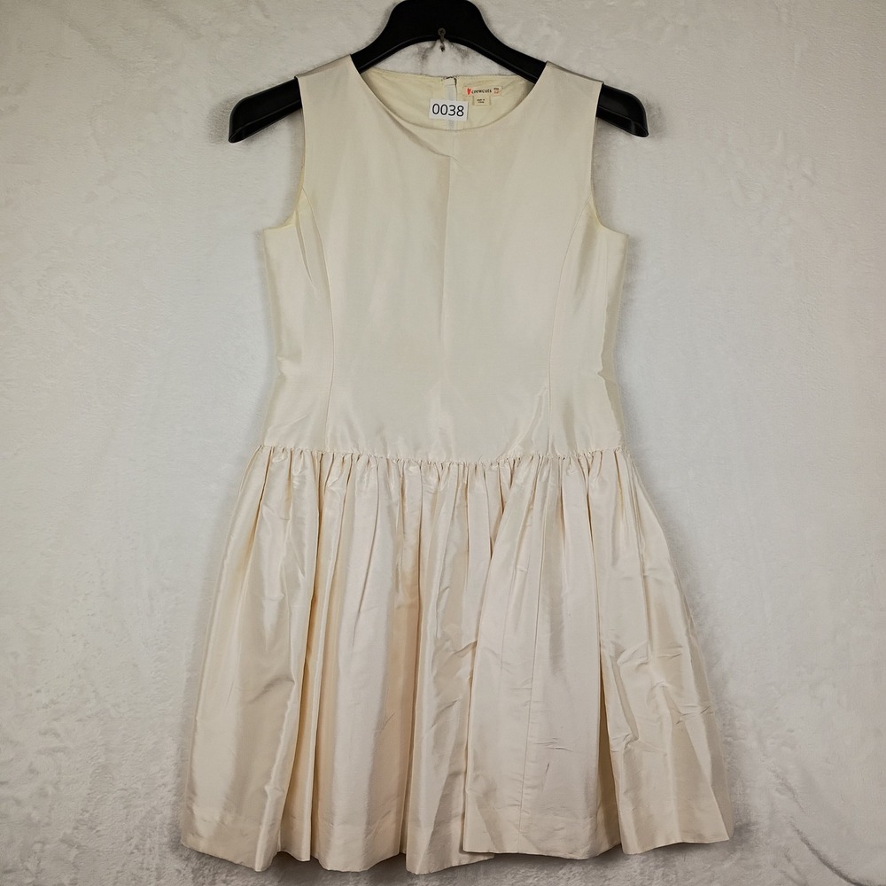 Crewcuts‎ J Crew Girls Cream 100% Silk Sleeveless Fit Flare Party Dress Size 12